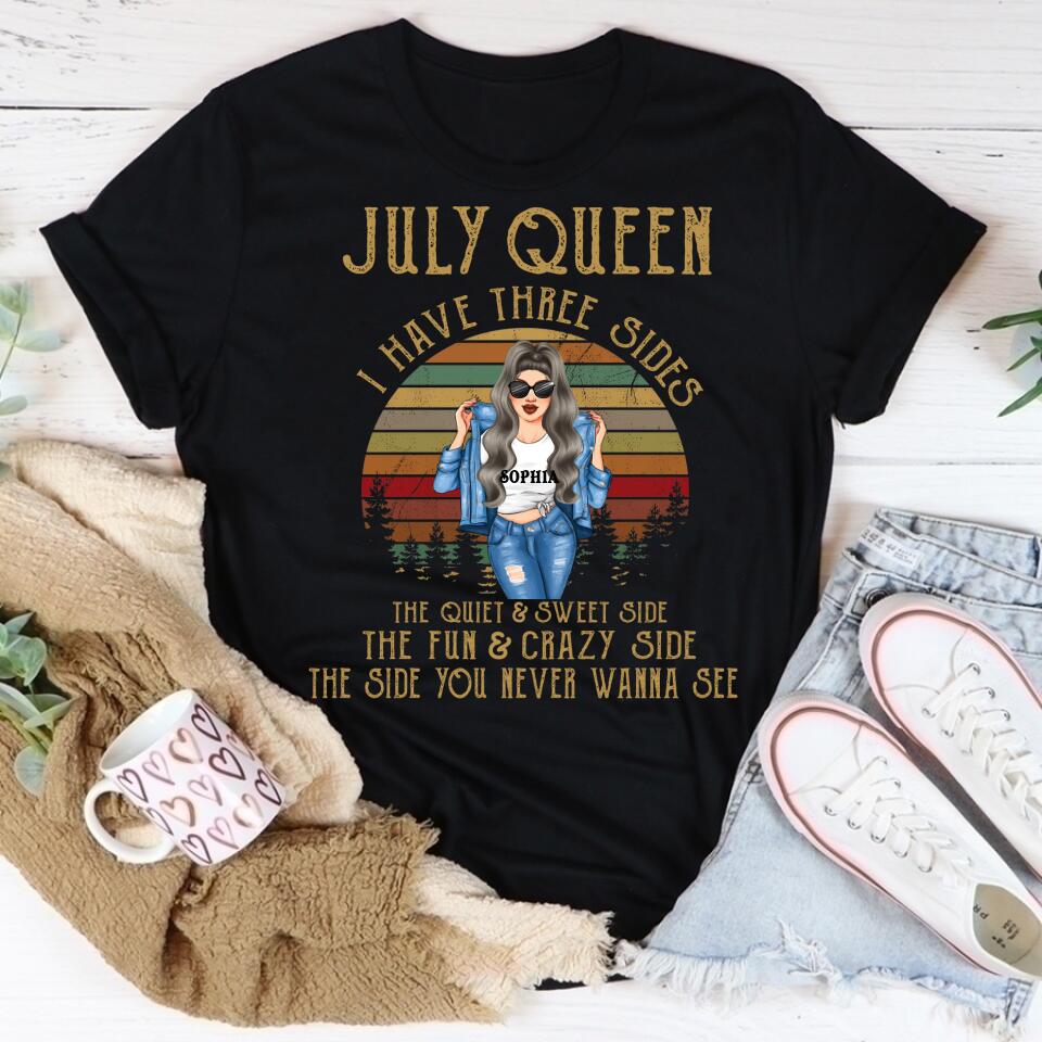 July Birthday Shirt, July Queen Custom Birthday Shirt, Queens Born In July, July Birthday Shirts For Woman, July Birthday Gifts