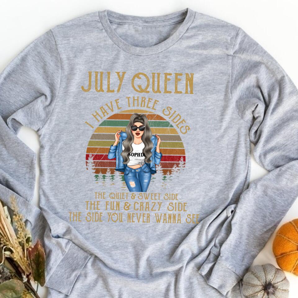 July Birthday Shirt, July Queen Custom Birthday Shirt, Queens Born In July, July Birthday Shirts For Woman, July Birthday Gifts