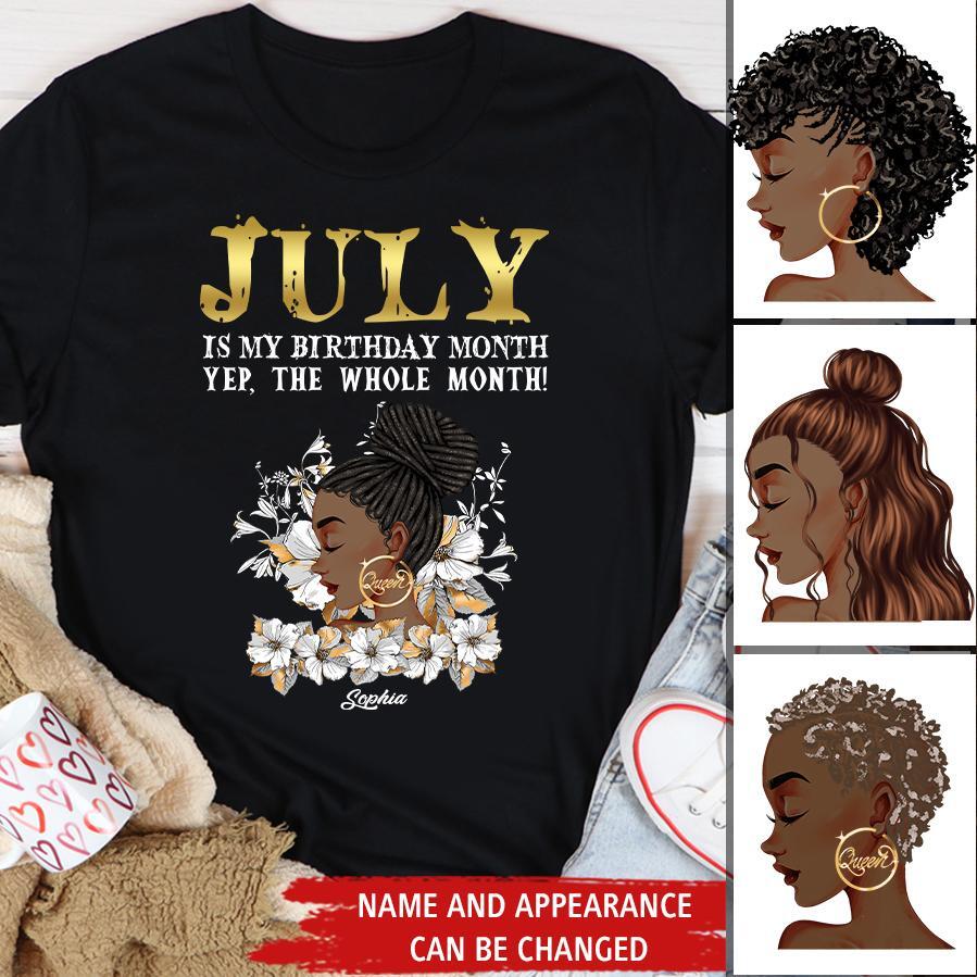 July Birthday Shirt, July Queen Custom Birthday Shirt, Queens Born In July, July Birthday Shirts For Woman, July Birthday Gifts