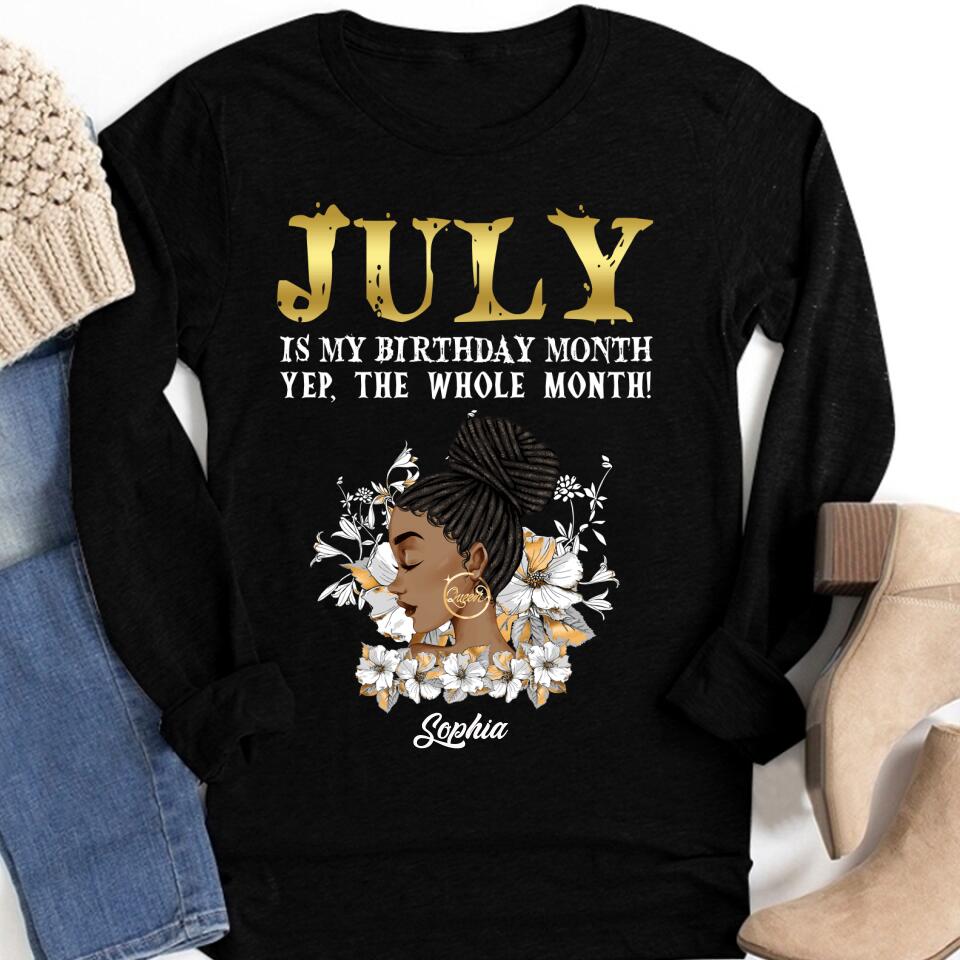 July Birthday Shirt, July Queen Custom Birthday Shirt, Queens Born In July, July Birthday Shirts For Woman, July Birthday Gifts