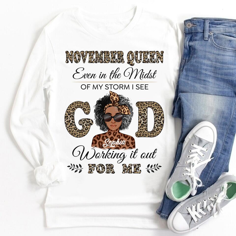 Custom November Birthday Shirt For Woman, Queens are Born In November Gifts, Melanin Afro Woman Shirt, Black Girl Tee, Afro Queen Gift