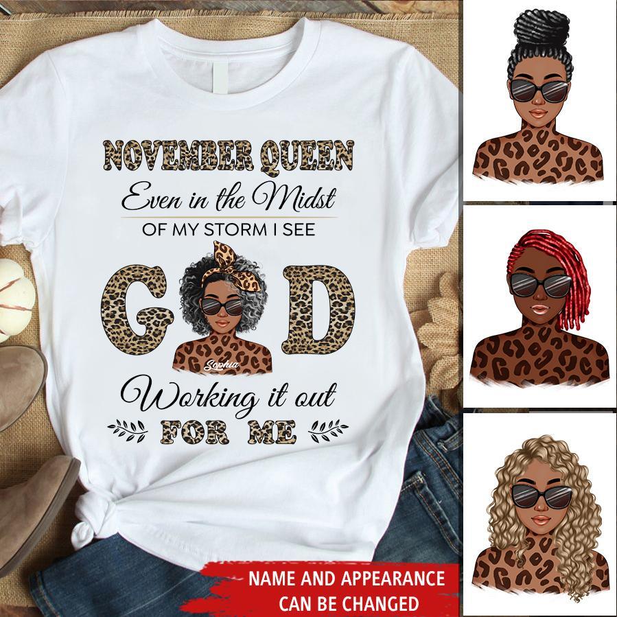 Custom November Birthday Shirt For Woman, Queens are Born In November Gifts, Melanin Afro Woman Shirt, Black Girl Tee, Afro Queen Gift