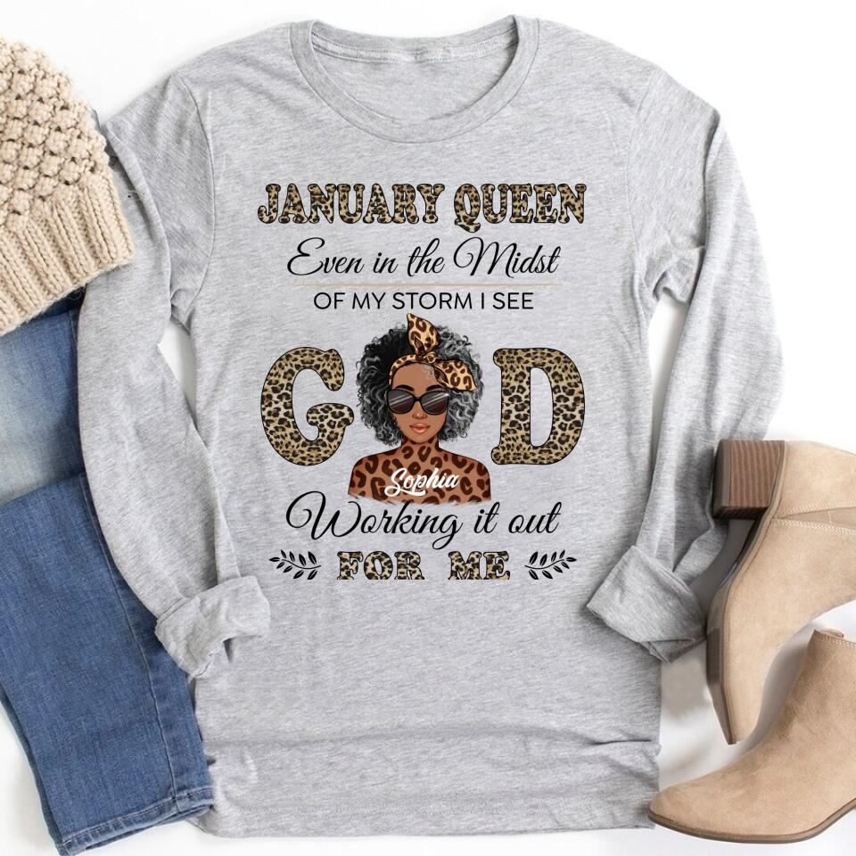 Custom January Birthday Shirt For Woman, Queens Are Born In January Gifts, Melanin Afro Woman Shirt, Black Girl Tee, Afro Queen Gift
