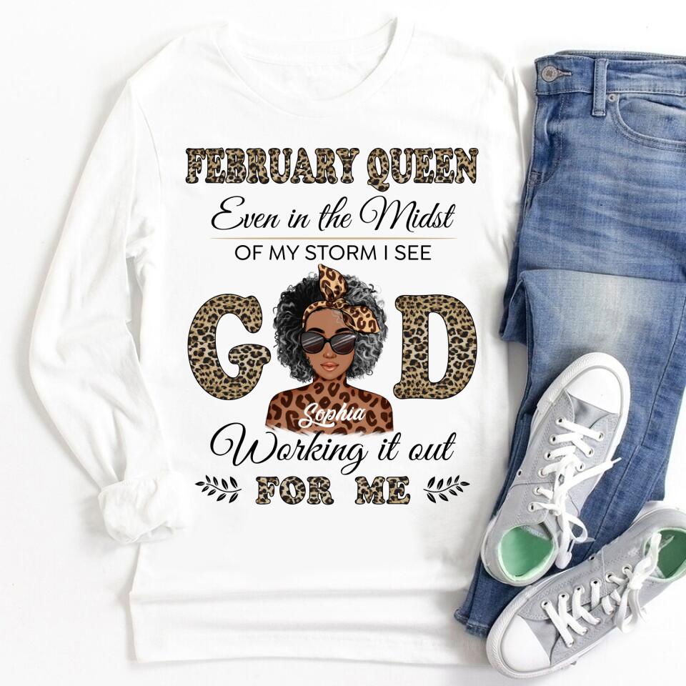 Custom February Birthday Shirt For Woman, Queens Are Born In February Gifts, Melanin Afro Woman Shirt, Black Girl Tee, Afro Queen Gift