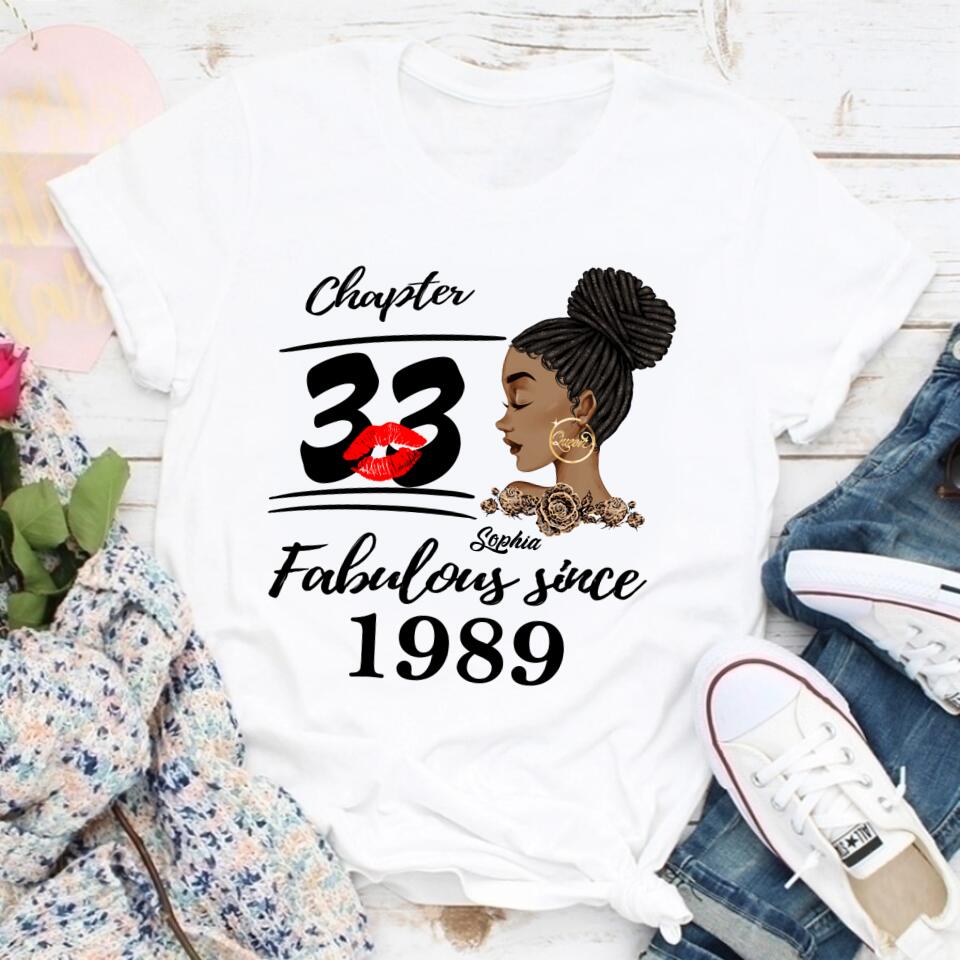33rd Birthday Shirts, Custom Birthday Shirts, Turning 33 Shirt, Gifts For Women Turning 33, 33 And Fabulous Shirt, 1989 Shirt, 33rd Birthday Shirts For Her