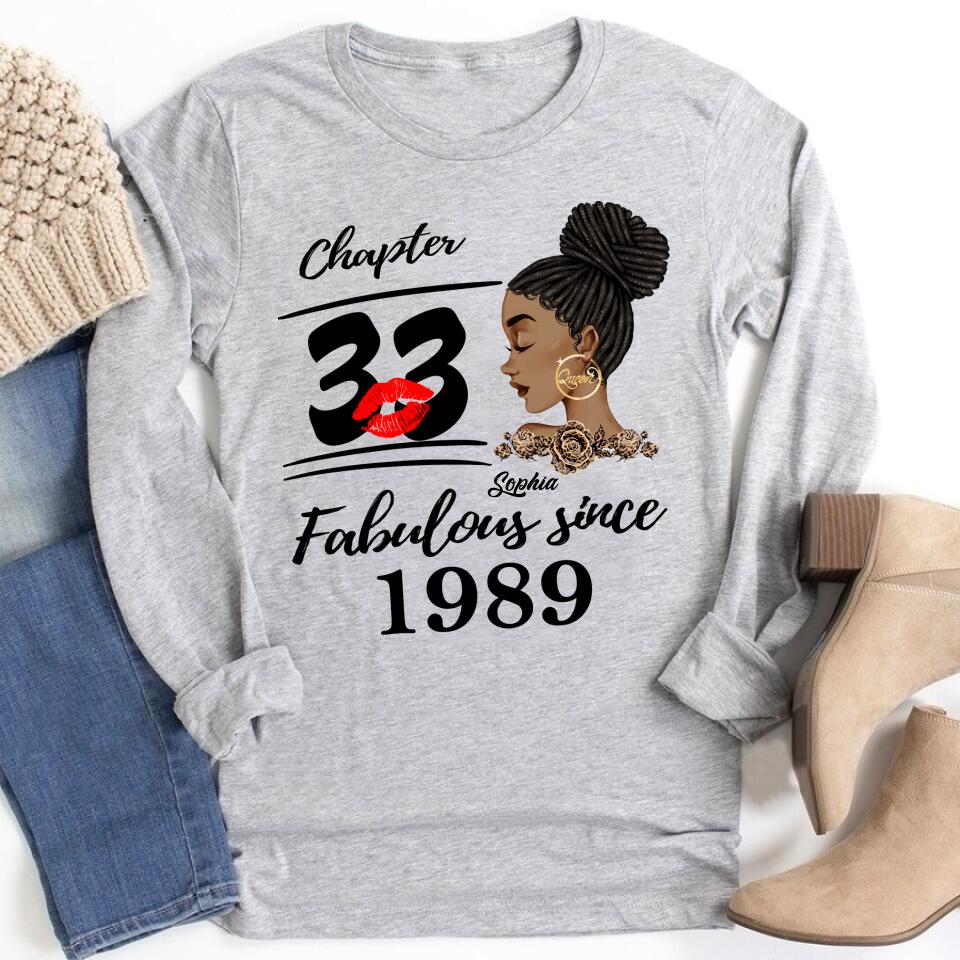 33rd Birthday Shirts, Custom Birthday Shirts, Turning 33 Shirt, Gifts For Women Turning 33, 33 And Fabulous Shirt, 1989 Shirt, 33rd Birthday Shirts For Her