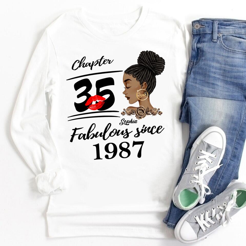 35th Birthday Shirts, Custom Birthday Shirts, Turning 35 Shirt, Gifts For Women Turning 35, 35 And Fabulous Shirt, 1987 Shirt, 35th Birthday Shirts For Her