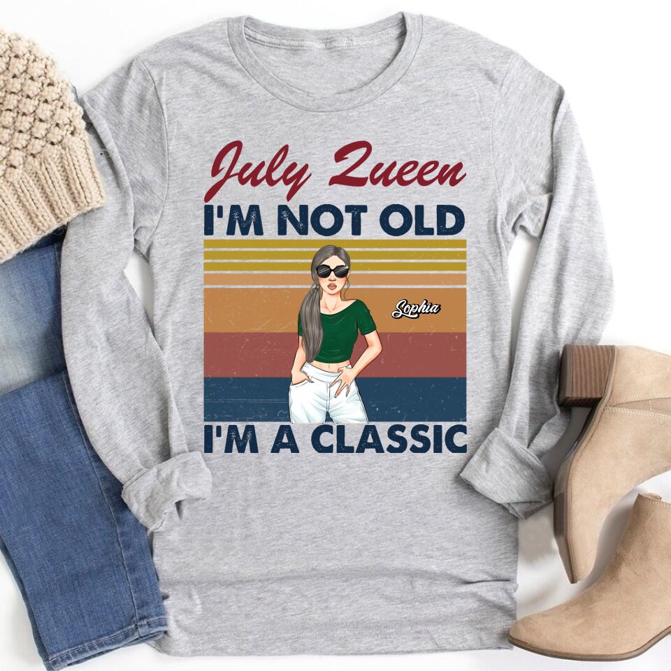 July Birthday Shirt, Vintage July Queen Custom Birthday Shirt, Queens Born In July, July Birthday Shirts For Woman, July Birthday Gifts