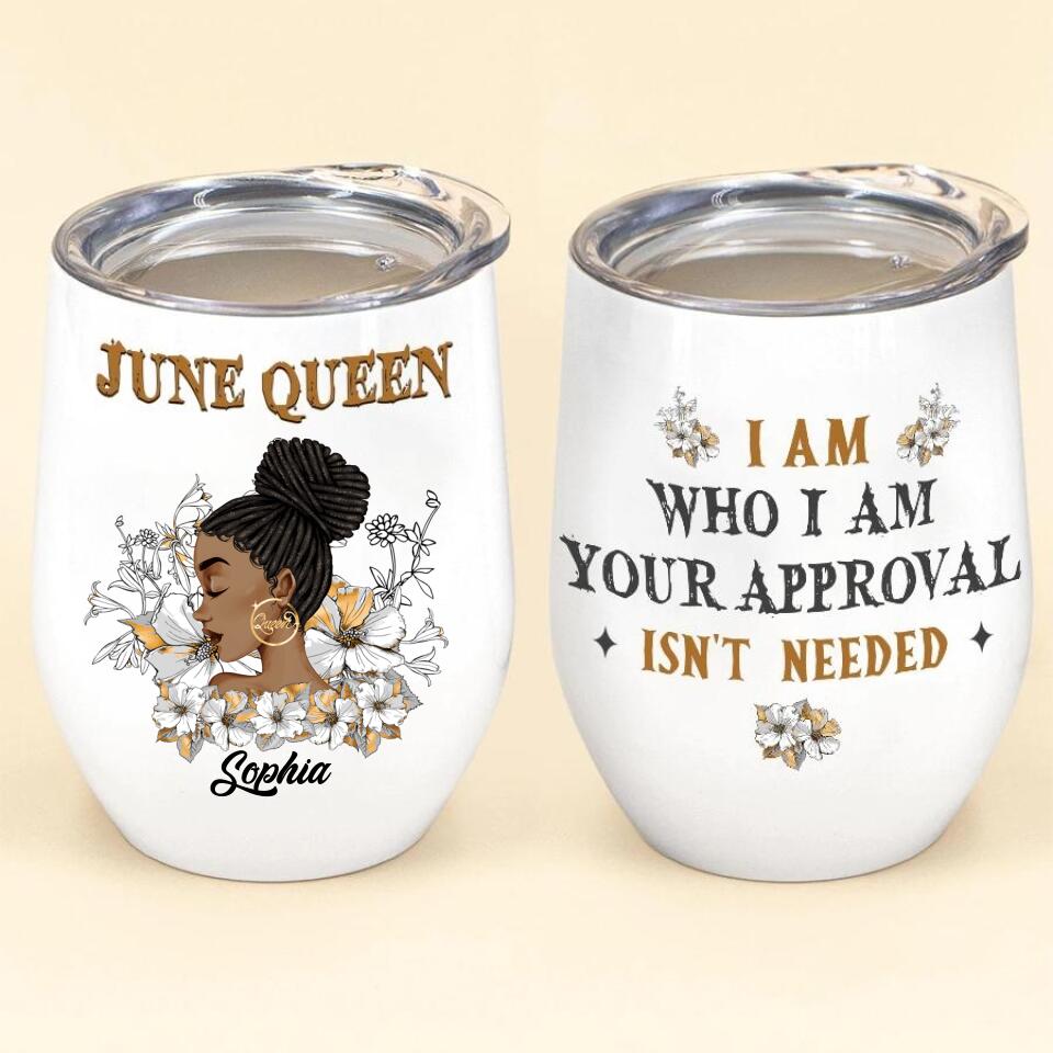 Personalized Wine Tumbler - Birthday Gift For June Queen, June birthday gifts, June birthday gift idea for her