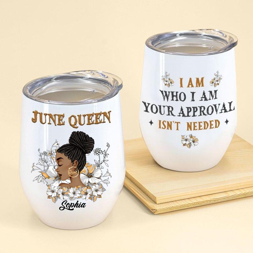 Personalized Wine Tumbler - Birthday Gift For June Queen, June birthday gifts, June birthday gift idea for her