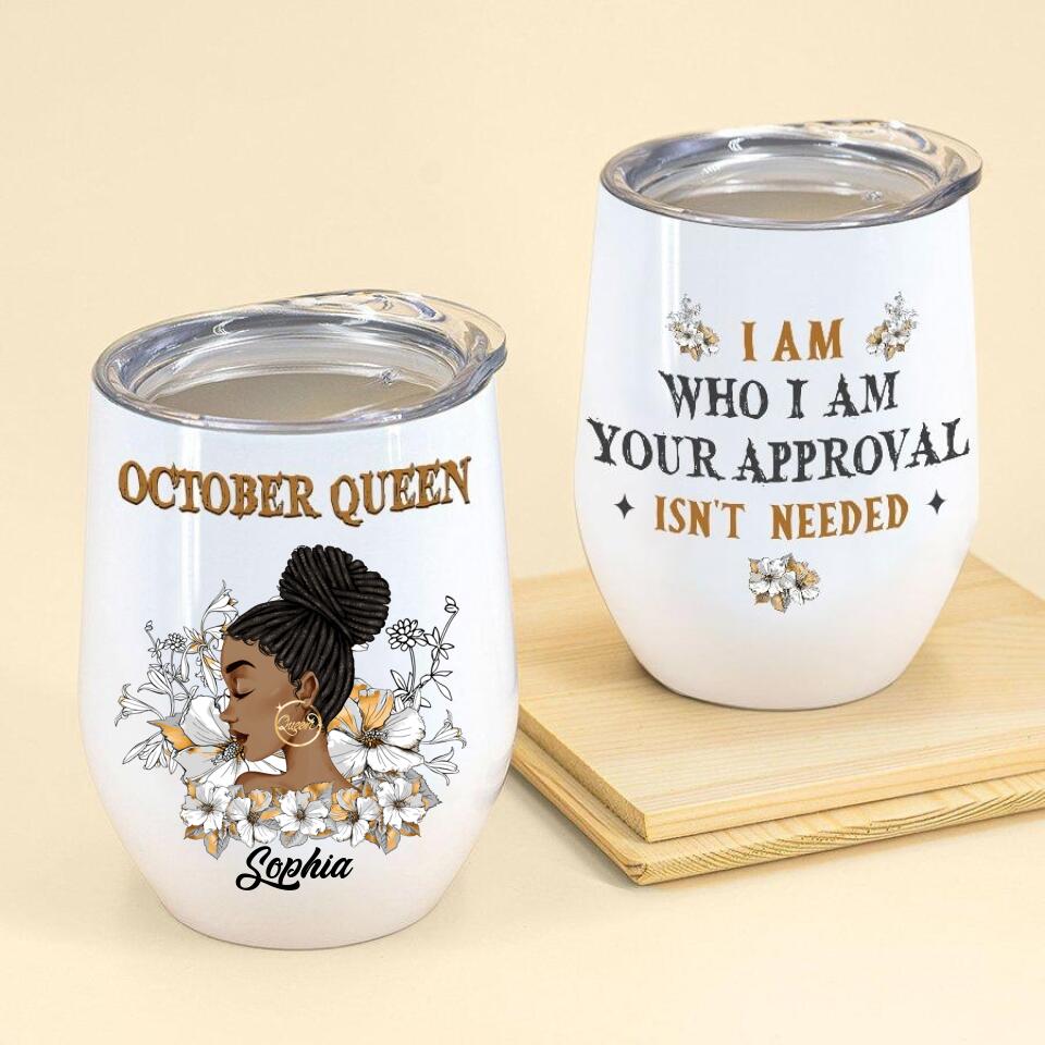 Personalized Wine Tumbler - Birthday Gift For October Queen, October birthday gifts, October birthday gift idea for her