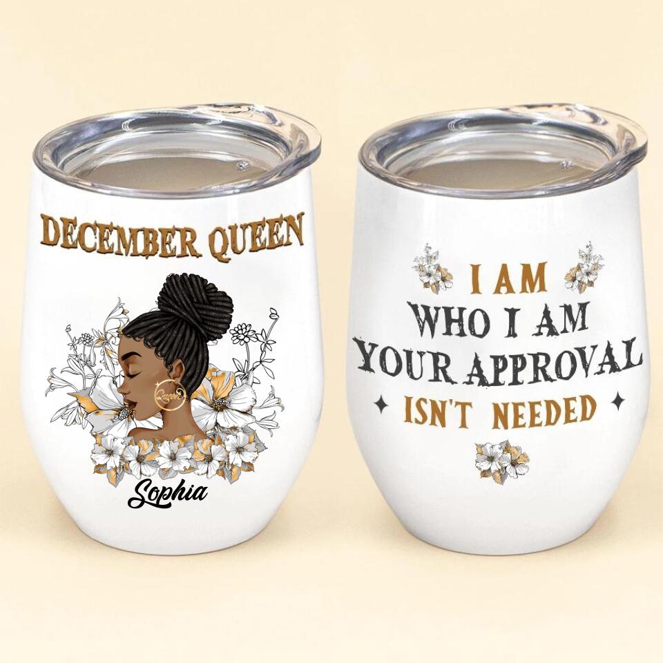 Personalized Wine Tumbler - Birthday Gift For December Queen, December birthday gifts, December birthday gift idea for her