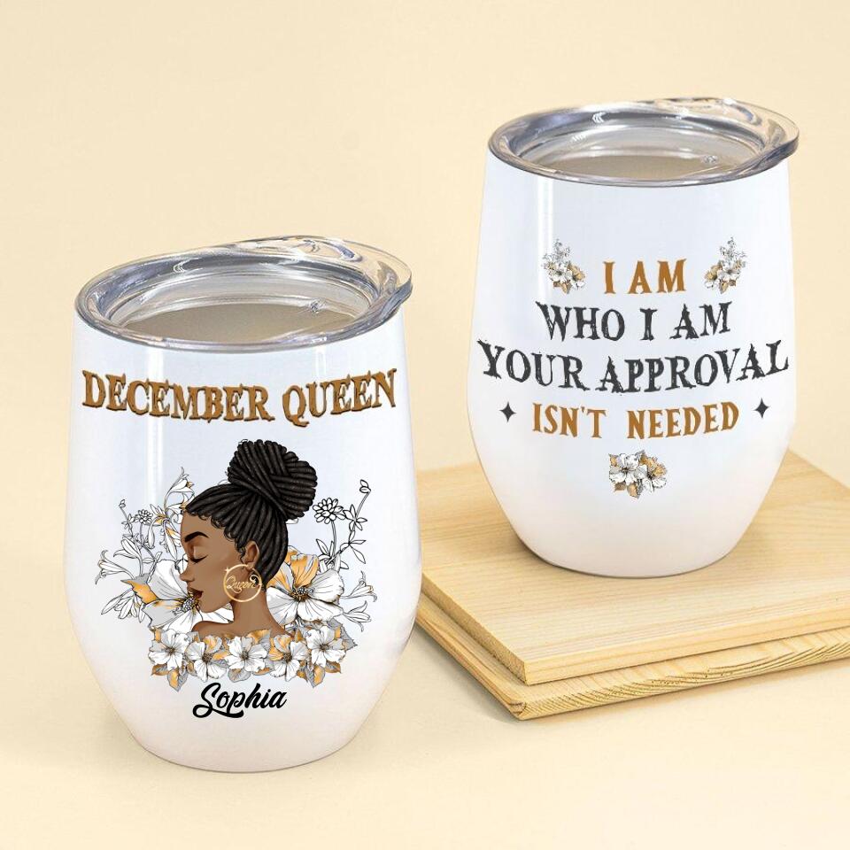 Personalized Wine Tumbler - Birthday Gift For December Queen, December birthday gifts, December birthday gift idea for her
