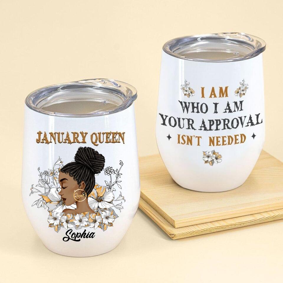 Personalized Wine Tumbler - Birthday Gift For January Queen, January birthday gifts, January birthday gift idea for her