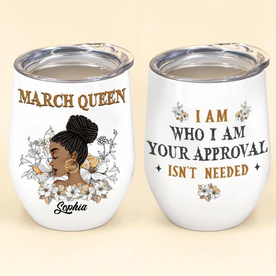 Personalized Wine Tumbler - Birthday Gift For March Queen, March birthday gifts, March birthday gift idea for her