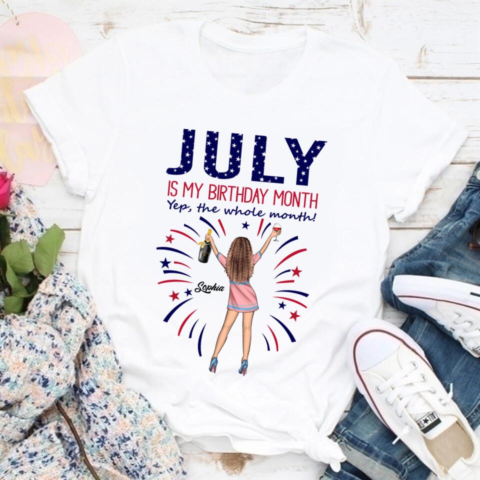 July Birthday Shirt, Custom Independence Shirt, Queens Born In July, July Birthday Gifts, July Shirts For Woman