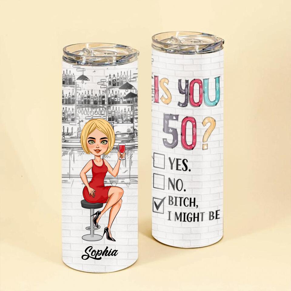 Personalized Skinny Tumbler - 50th Birthday Tumbler, Personalized 50th Birthday Gifts