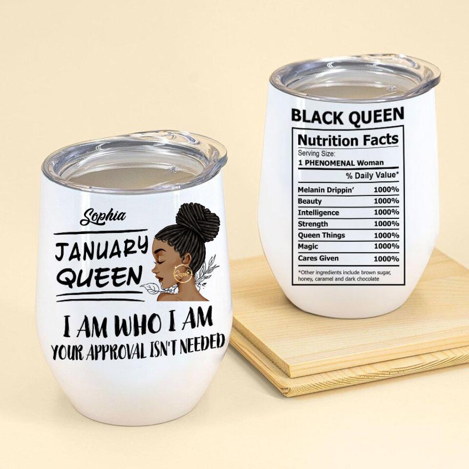 Personalized Wine Tumbler - Birthday Gift For January Queen, January birthday gifts, January birthday gift idea for her