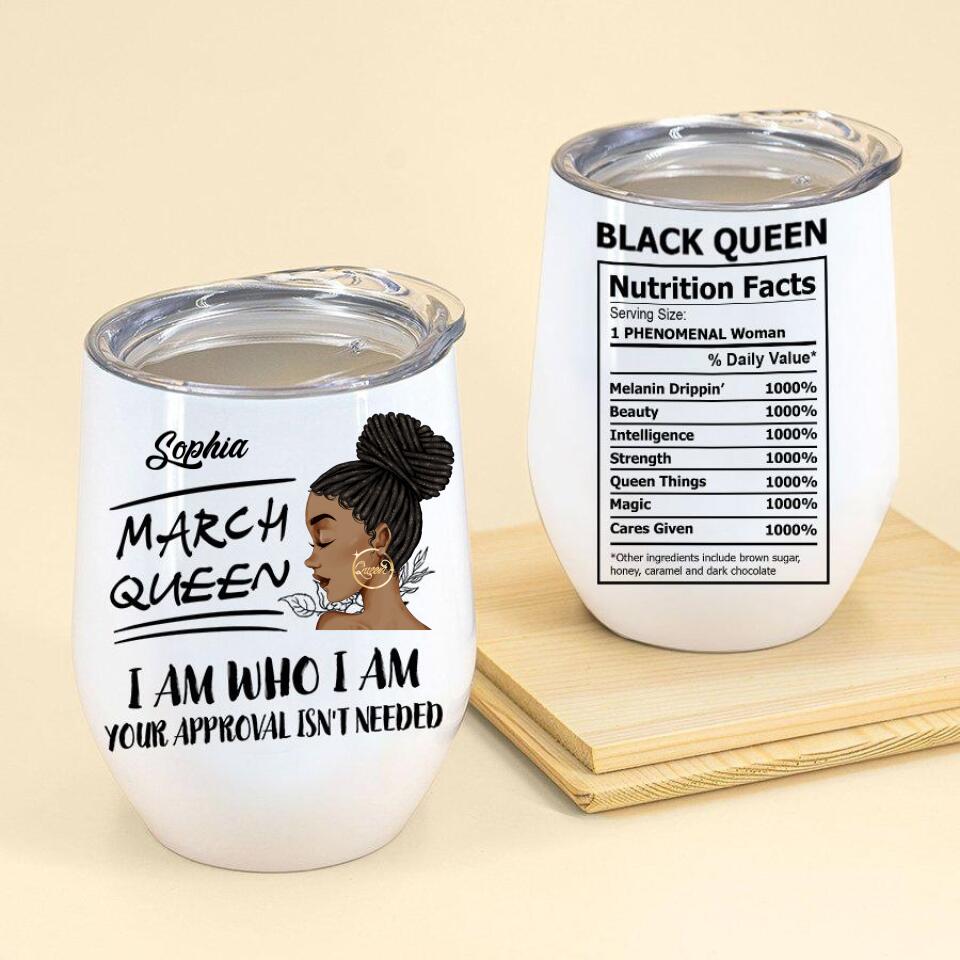 Personalized Wine Tumbler - Birthday Gift For March Queen, March birthday gifts, March birthday gift idea for her