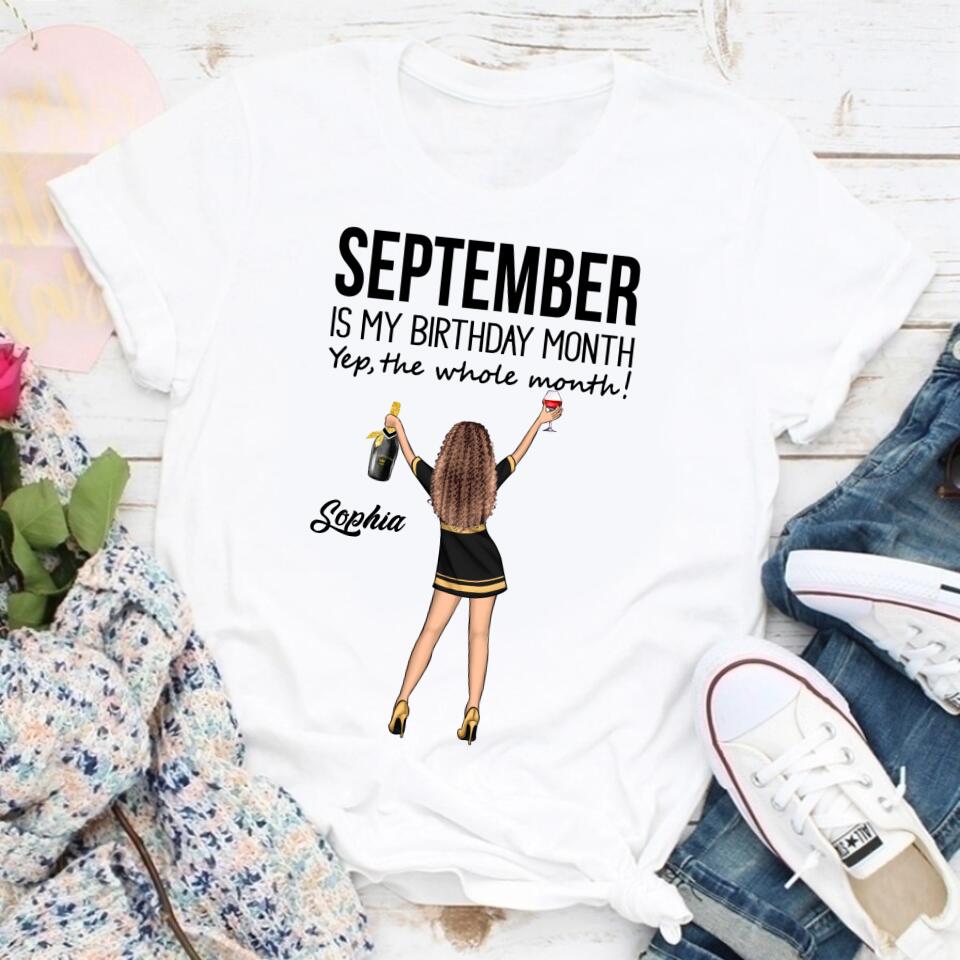 September Birthday Shirt, Custom Birthday Shirt, Queens are Born In September, September Birthday Shirts For Woman, September Birthday Gifts