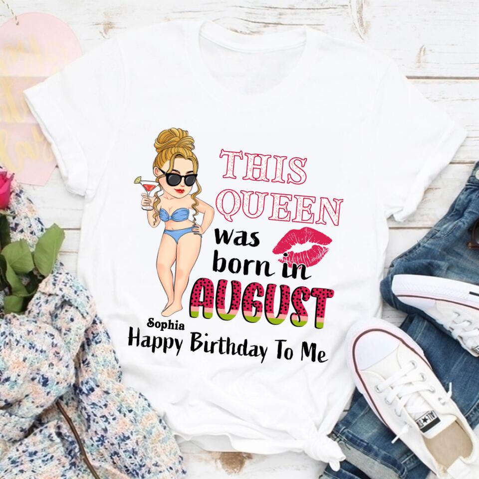 August Birthday Shirt, Custom Birthday Shirt, Queens Born In August, August Birthday Shirts For Woman, August Birthday Gifts, Beach Shirts For Women