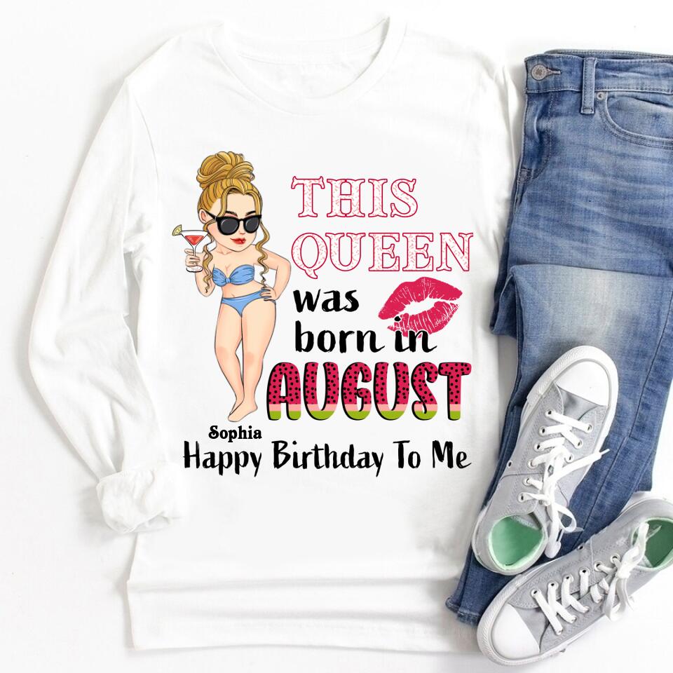 August Birthday Shirt, Custom Birthday Shirt, Queens Born In August, August Birthday Shirts For Woman, August Birthday Gifts, Beach Shirts For Women