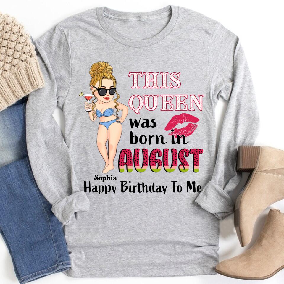 August Birthday Shirt, Custom Birthday Shirt, Queens Born In August, August Birthday Shirts For Woman, August Birthday Gifts, Beach Shirts For Women