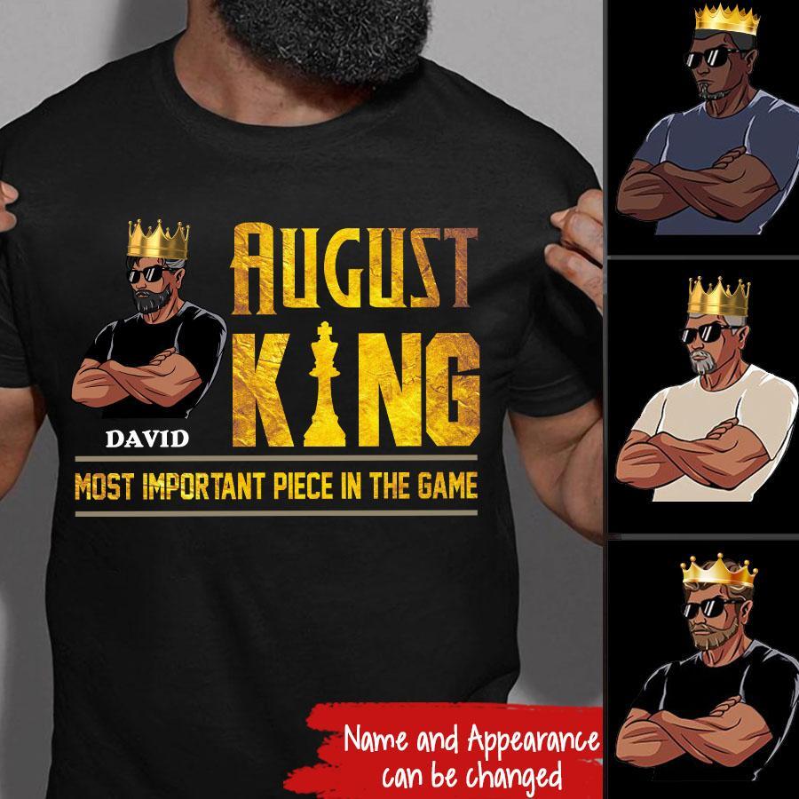 Personalized Birthday T Shirt, August Birthday Shirt, Custom Birthday Shirt, A Black King Was Born In August, August Birthday Shirts For Man, August is my birthday month, Yep the whole month