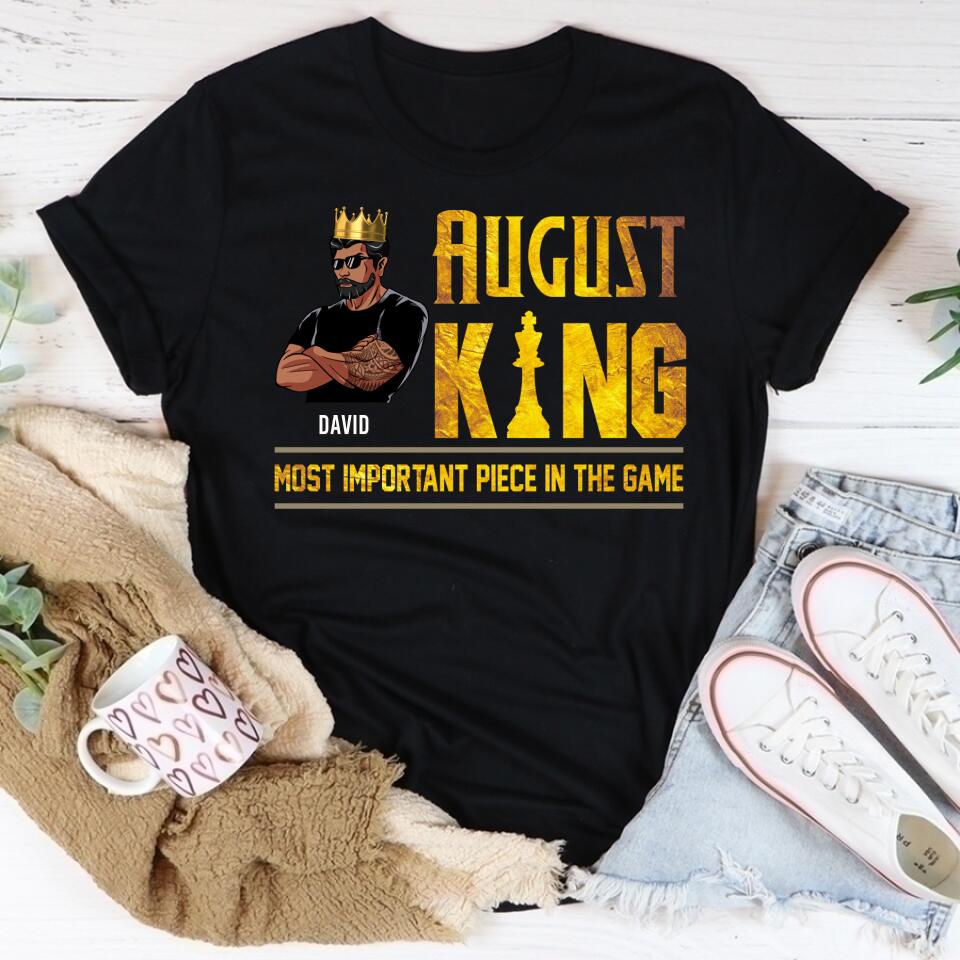 Personalized Birthday T Shirt, August Birthday Shirt, Custom Birthday Shirt, A Black King Was Born In August, August Birthday Shirts For Man, August is my birthday month, Yep the whole month