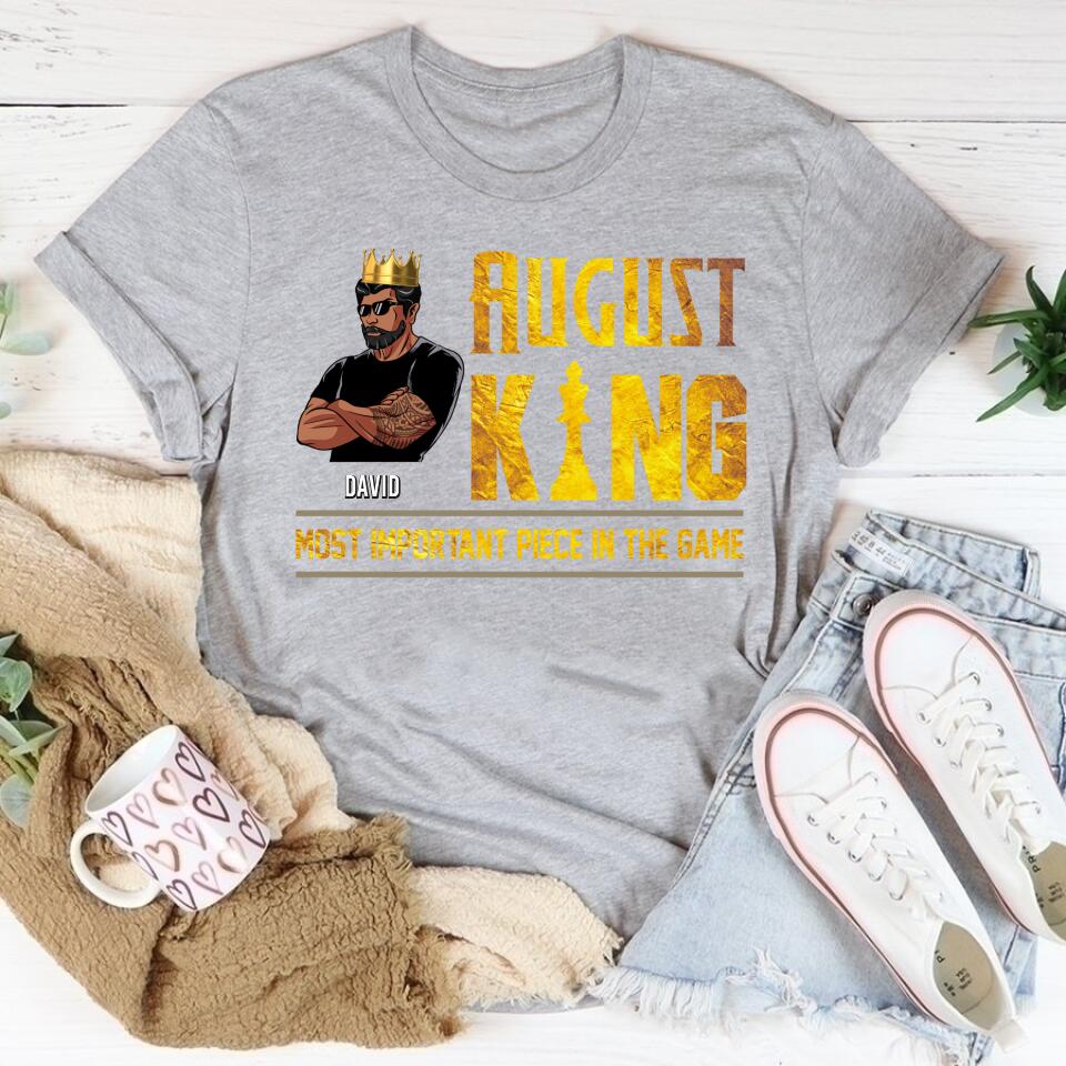Personalized Birthday T Shirt, August Birthday Shirt, Custom Birthday Shirt, A Black King Was Born In August, August Birthday Shirts For Man, August is my birthday month, Yep the whole month