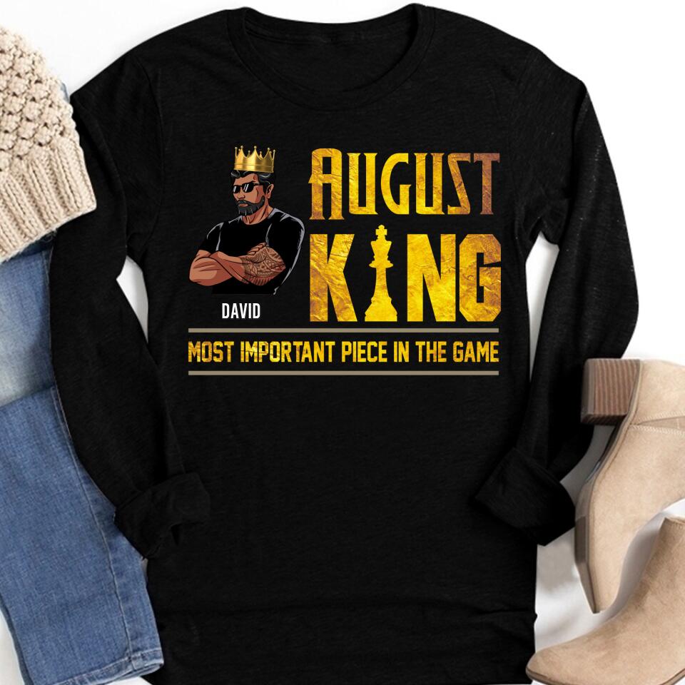 Personalized Birthday T Shirt, August Birthday Shirt, Custom Birthday Shirt, A Black King Was Born In August, August Birthday Shirts For Man, August is my birthday month, Yep the whole month