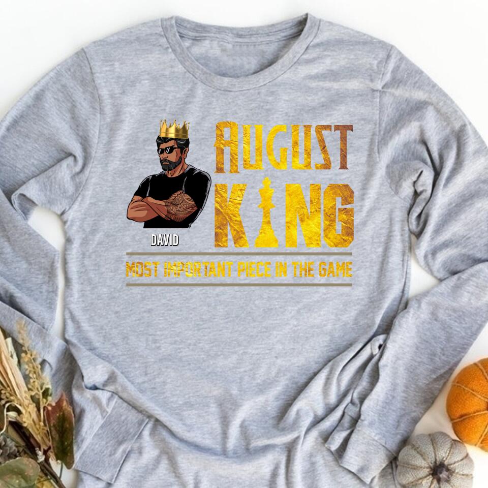 Personalized Birthday T Shirt, August Birthday Shirt, Custom Birthday Shirt, A Black King Was Born In August, August Birthday Shirts For Man, August is my birthday month, Yep the whole month