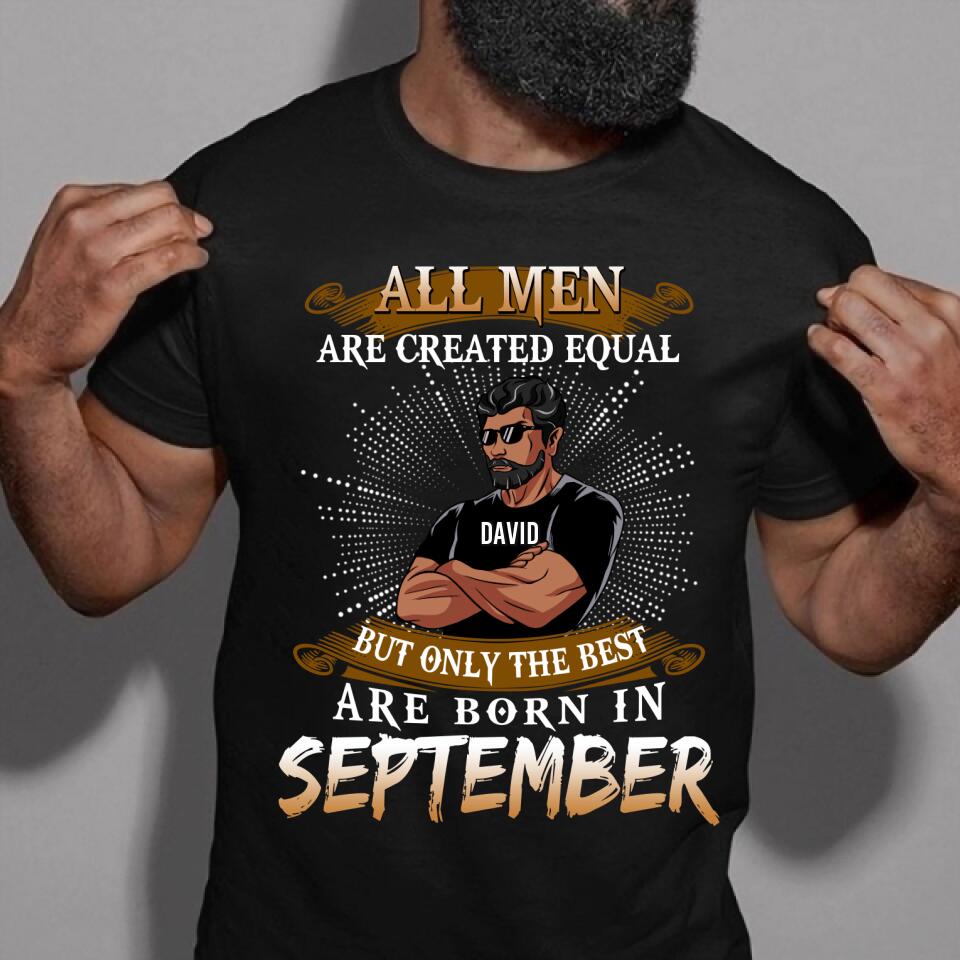September Birthday Shirt, Custom Birthday Shirt, A Black King was born in September, September Birthday Shirts For Man, September Birthday Gifts