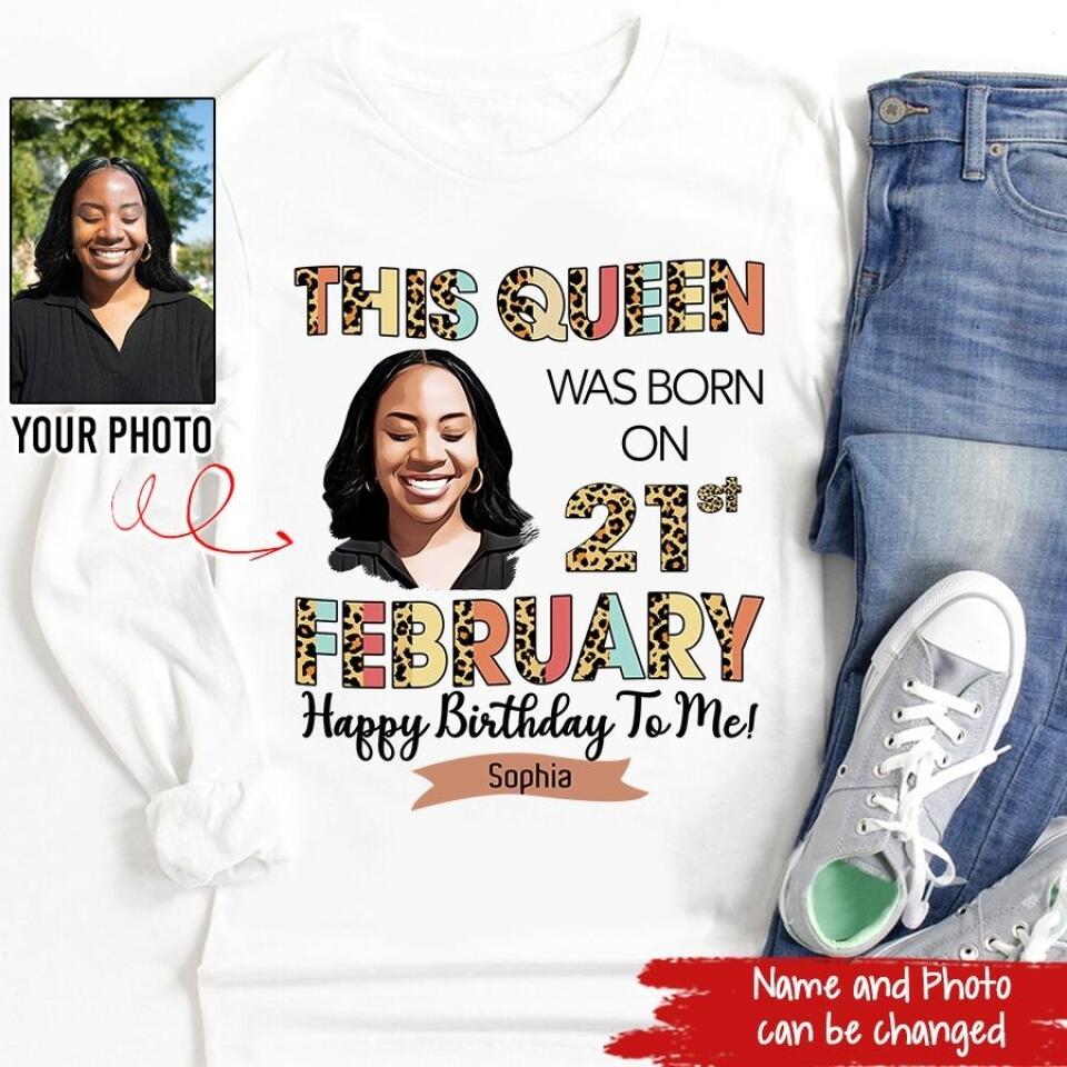 Custom February Birthday Shirt For Woman, Queens Are Born In February Gifts, Melanin Afro Woman Shirt, Black Girl Tee, Afro Queen Gift