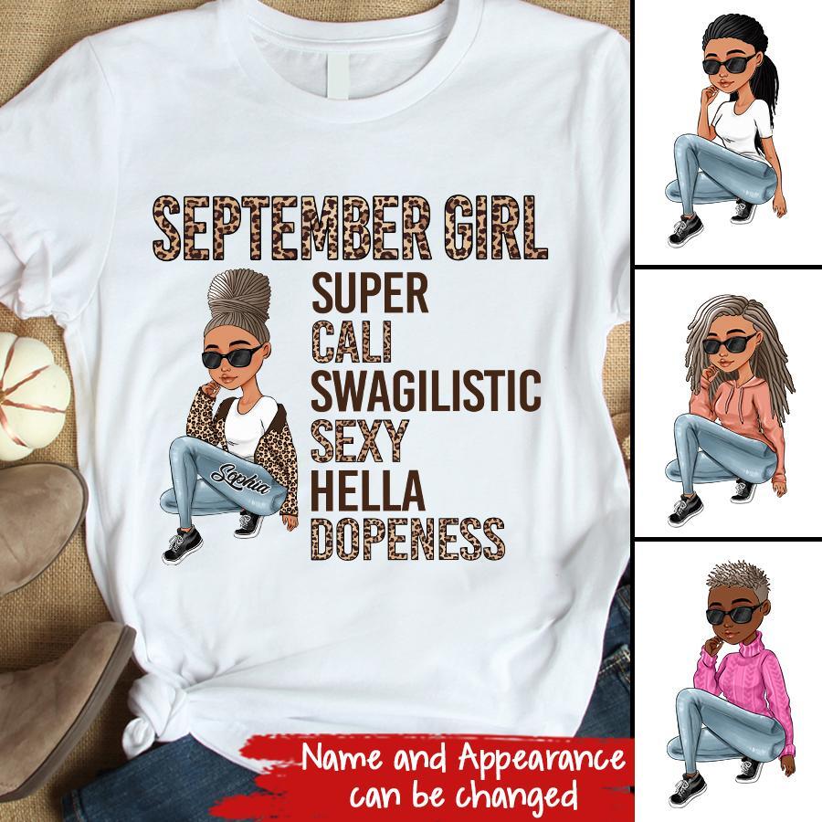 September Birthday Shirt, Custom Birthday Shirt, September Birthday Shirts For Woman, September Birthday Gifts, September Is My Birthday Month, Yep The Whole Month, Melanin Afro Woman Shirt, Black Girl Tee, Afro Queen Black Pride Gift