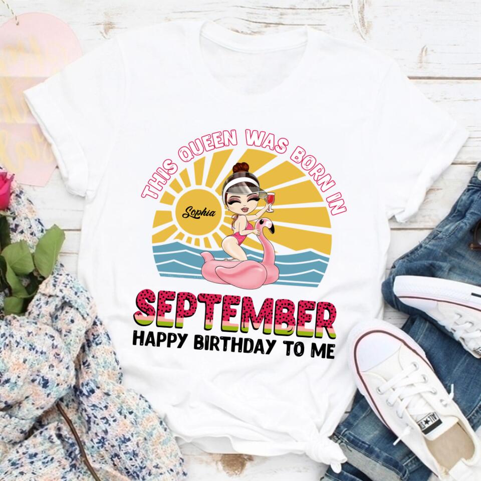 September Birthday Shirt, Custom Birthday Shirt, Queens are Born In September, September Birthday Shirts For Woman, September Birthday Gifts