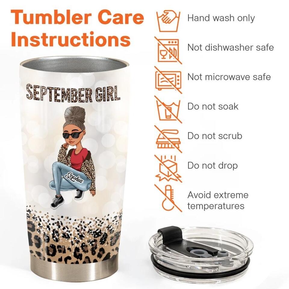 Personalized tumblers, Birthday tumbler, birthdays in September, September birthday gifts for her