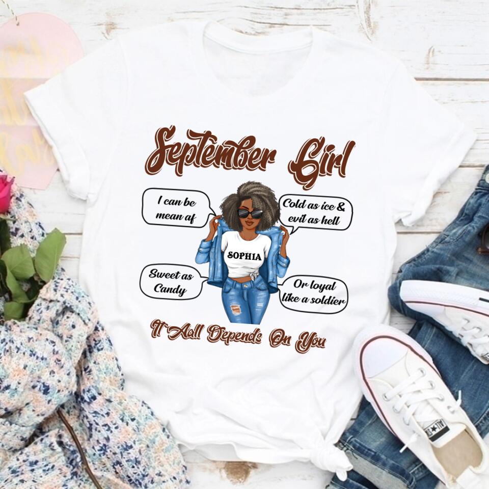 September Birthday Shirt, Custom Birthday Shirt, Queens are Born In September, September Birthday Shirts For Woman, September Birthday Gifts