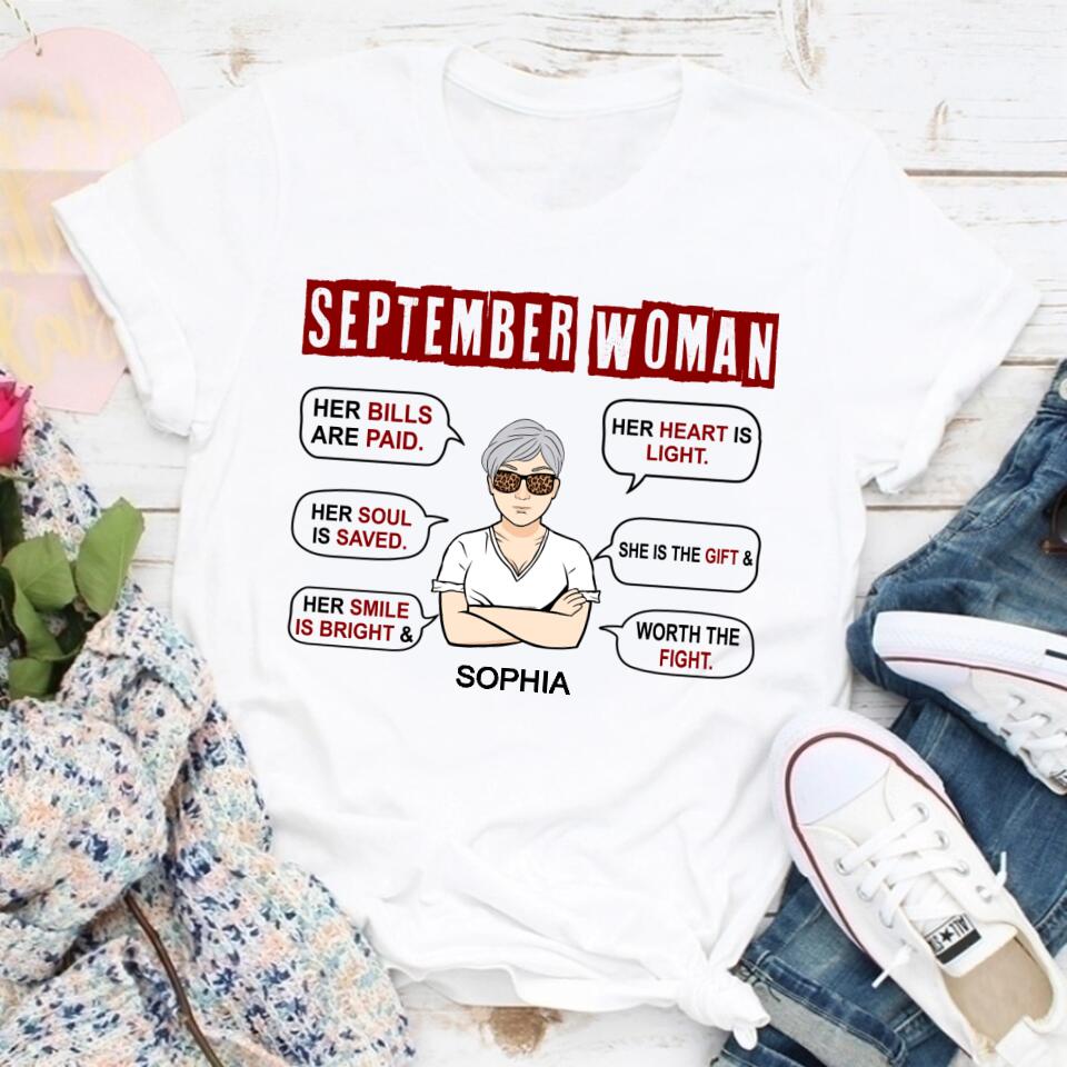 September Birthday Shirt, Custom Birthday Shirt, September Birthday Shirts For Woman, September Birthday Gifts