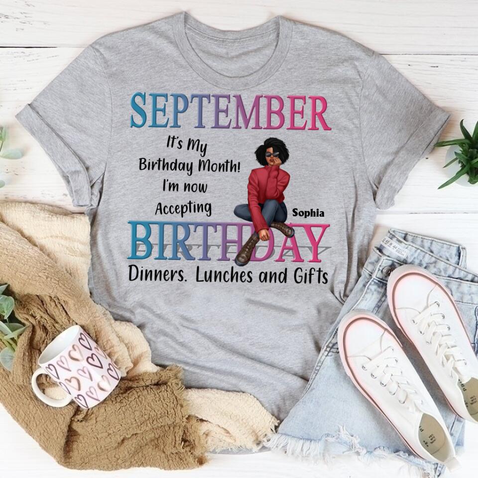 September Birthday Shirt, Custom Birthday Shirt, Queens are Born In September, September Birthday Shirts For Woman, September Birthday Gifts