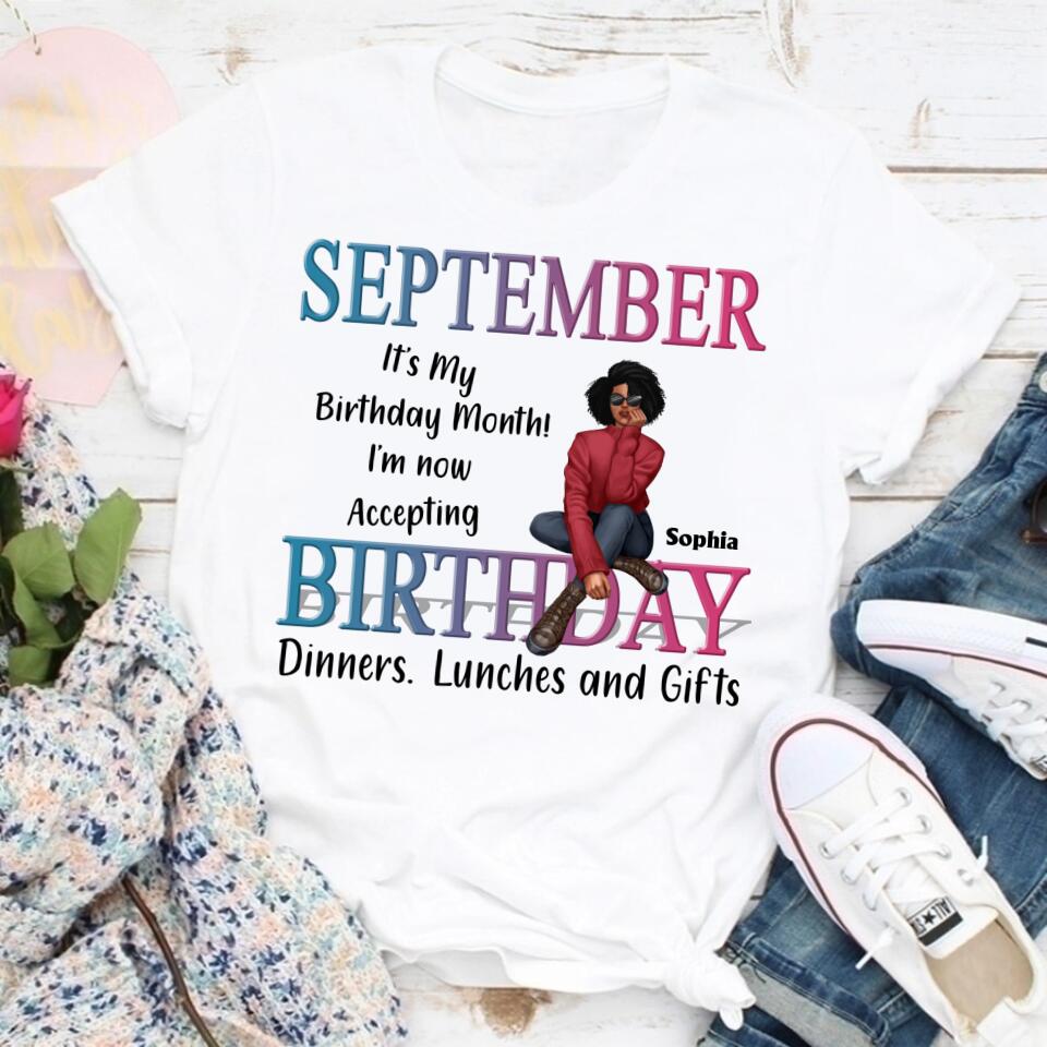 September Birthday Shirt, Custom Birthday Shirt, Queens are Born In September, September Birthday Shirts For Woman, September Birthday Gifts