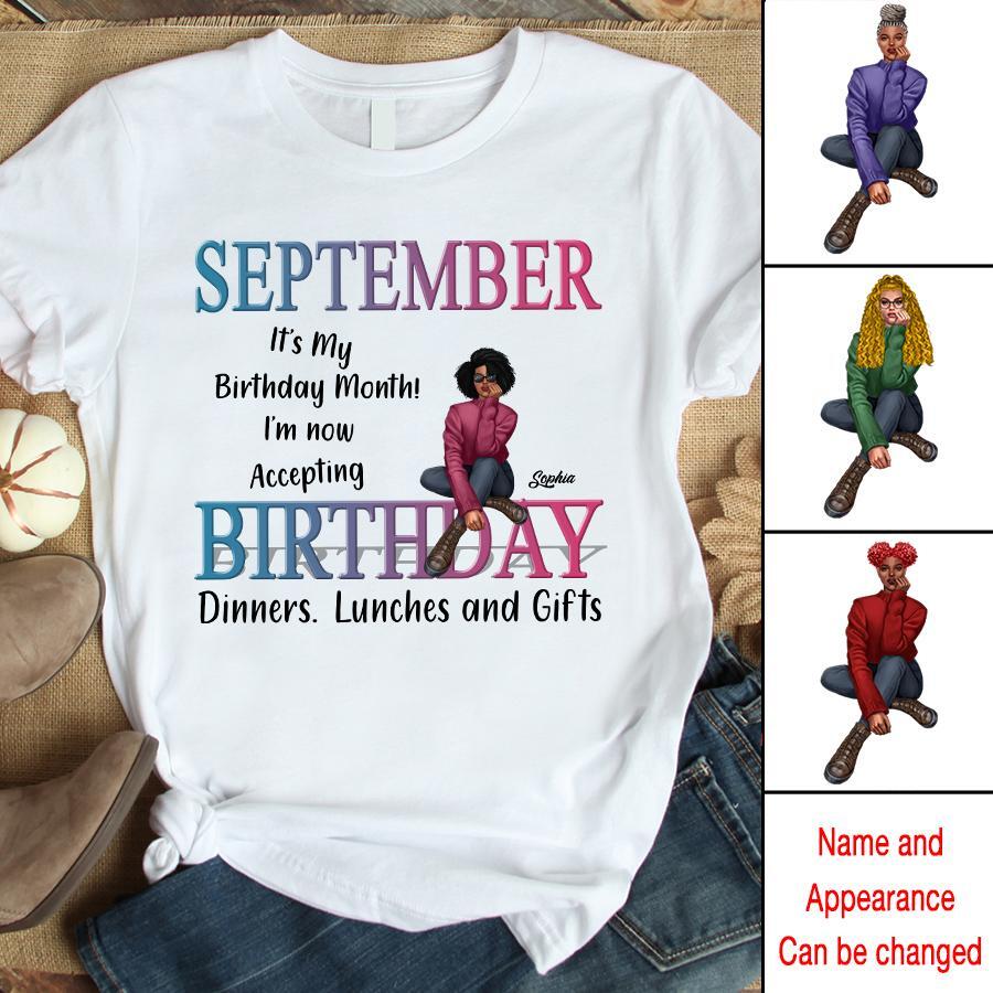 September Birthday Shirt, Custom Birthday Shirt, Queens are Born In September, September Birthday Shirts For Woman, September Birthday Gifts