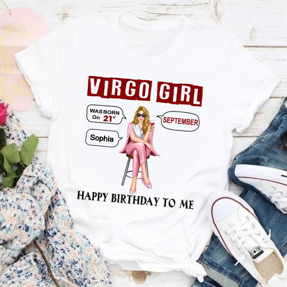 Custom Birthday Shirt, Virgo Zodiac t shirt, Virgo Birthday shirt, Virgo t shirts for ladies, Virgo Queen Birthday shirt