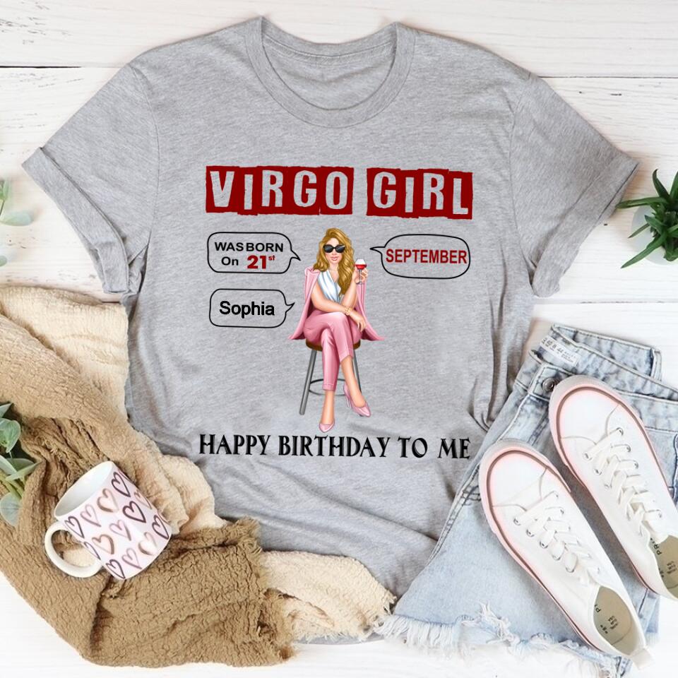 Custom Birthday Shirt, Virgo Zodiac t shirt, Virgo Birthday shirt, Virgo t shirts for ladies, Virgo Queen Birthday shirt