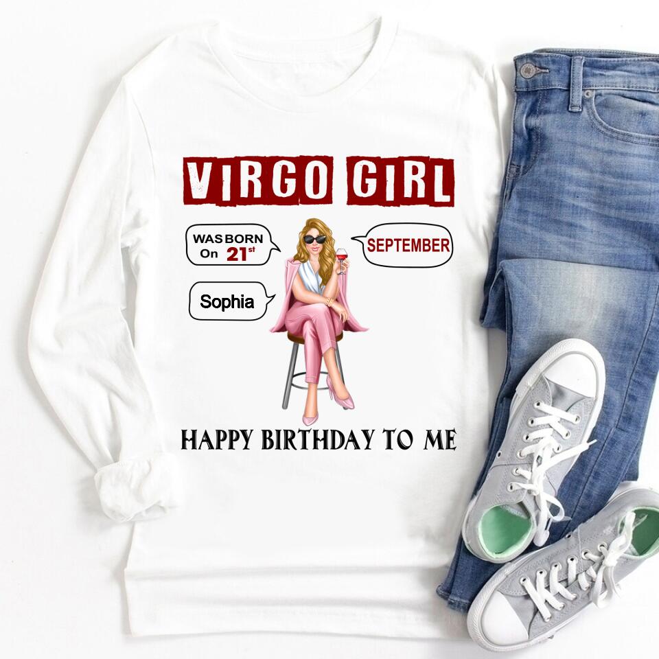 Custom Birthday Shirt, Virgo Zodiac t shirt, Virgo Birthday shirt, Virgo t shirts for ladies, Virgo Queen Birthday shirt