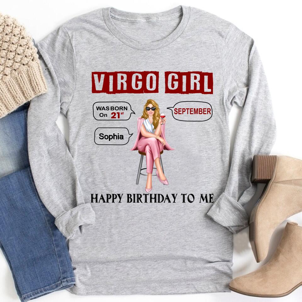 Custom Birthday Shirt, Virgo Zodiac t shirt, Virgo Birthday shirt, Virgo t shirts for ladies, Virgo Queen Birthday shirt