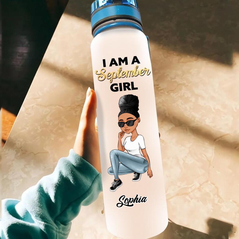Personalized Water Tracker Bottle - Birthday, Birthday Gift For Her, Girl, Woman, September birthday, September Girl
