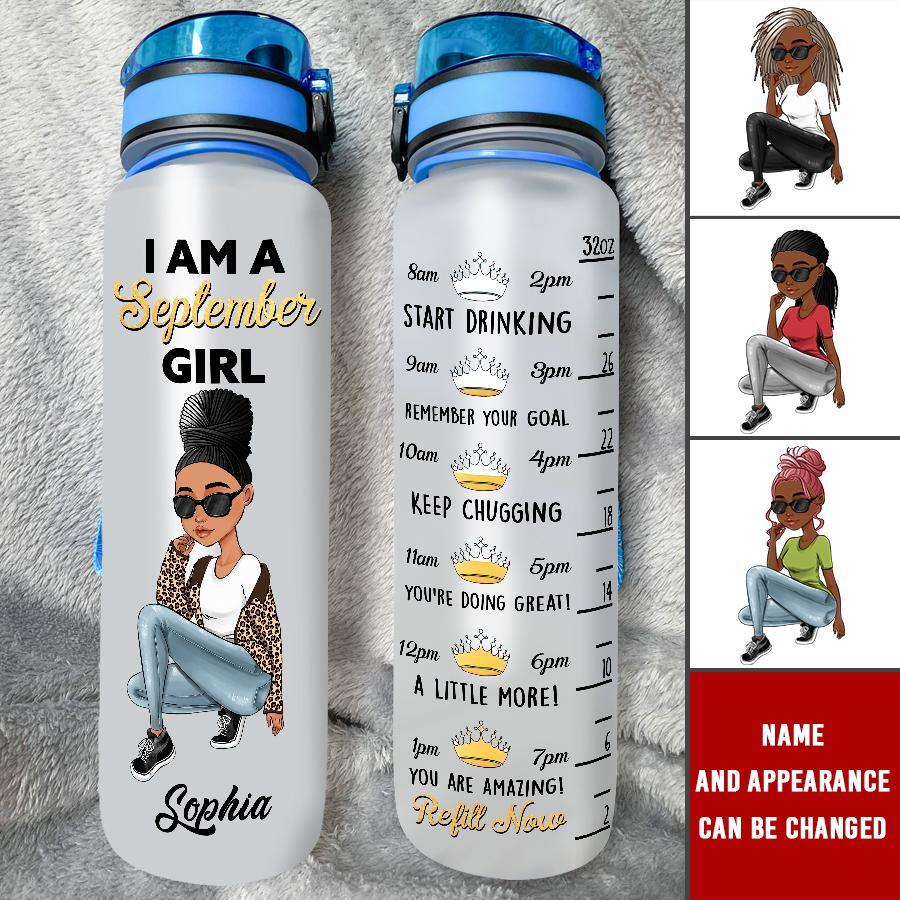 Personalized Water Tracker Bottle - Birthday, Birthday Gift For Her, Girl, Woman, September birthday, September Girl