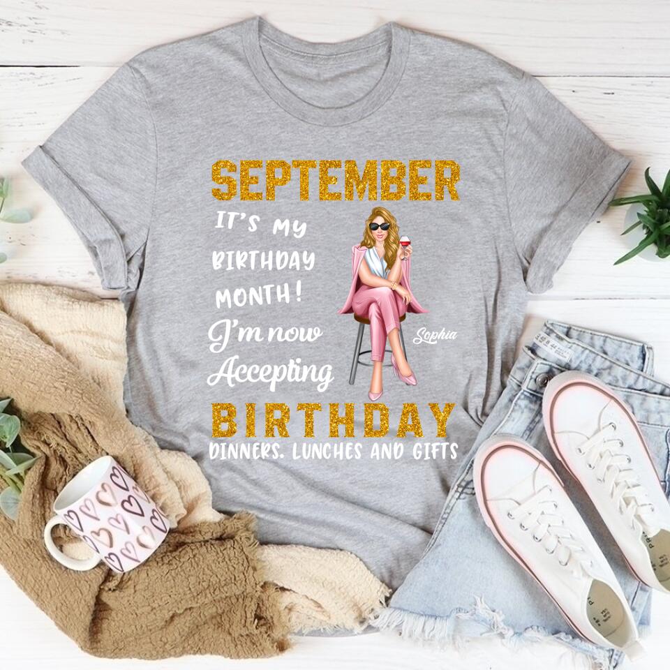 September Birthday Shirt, Custom Birthday Shirt, Queens are Born In September, September Birthday Shirts For Woman, September Birthday Gifts