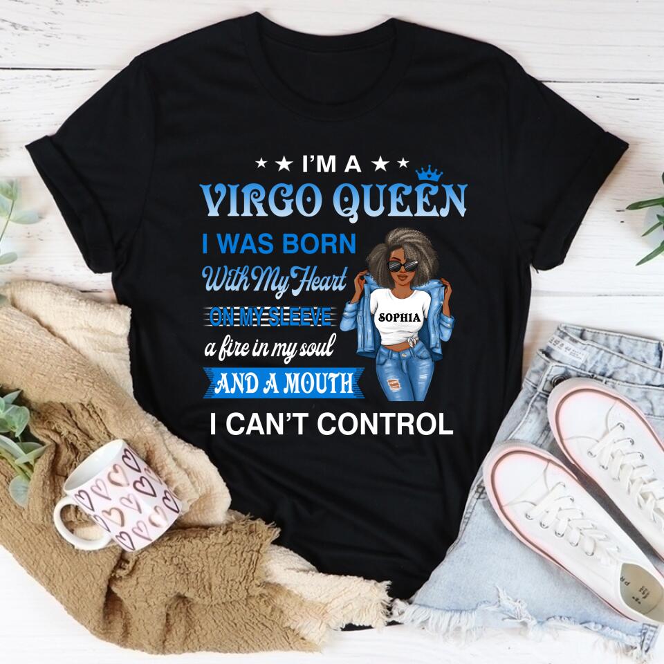 Custom Birthday Shirt, Virgo Zodiac t shirt, Virgo Birthday shirt, Virgo t shirts for ladies, Virgo queen t shirt, Virgo Queen Birthday shirt